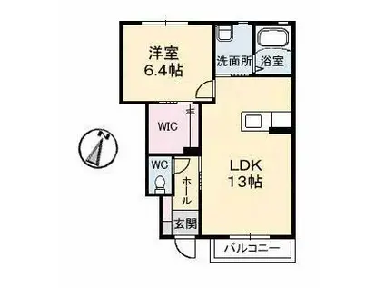 ブランドールTS A棟(1LDK/1階)の間取り写真