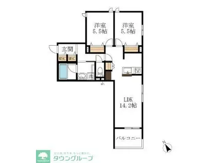 生田1丁目メゾン(2LDK/2階)の間取り写真