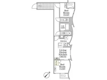 ブリックレジデンス目黒本町(2LDK/3階)の間取り写真