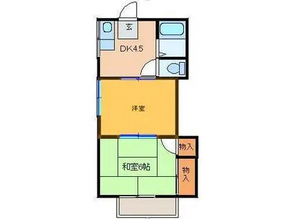 クレール小暮(2DK/1階)の間取り写真