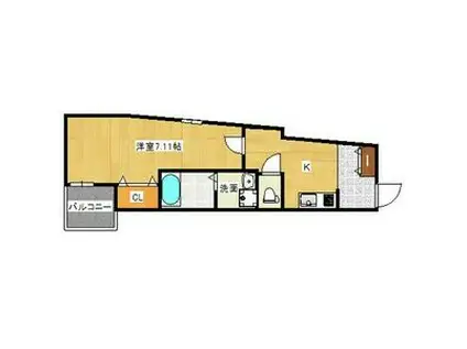 KSRESIDENCE阿倍野昭和町(1K/3階)の間取り写真