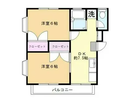 アンシャンテ(2DK/2階)の間取り写真