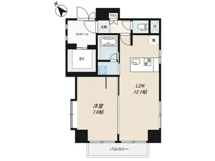 インプルーブ西巣鴨(1LDK/6階)の間取り写真