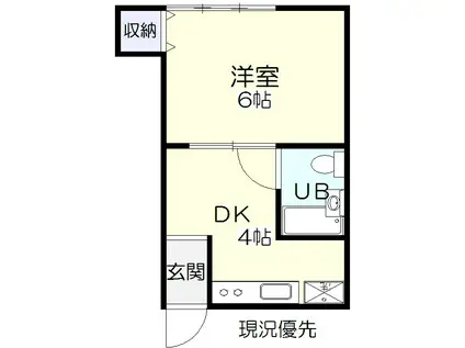 東光ハイツII(1DK/1階)の間取り写真