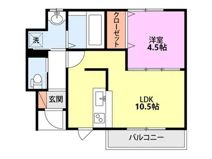 アルストロメリア(1LDK/1階)の間取り写真