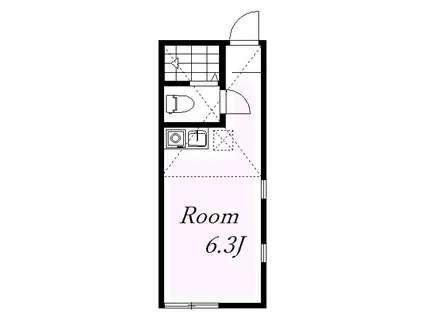 ユナイト殿町フェルナンデス(ワンルーム/2階)の間取り写真