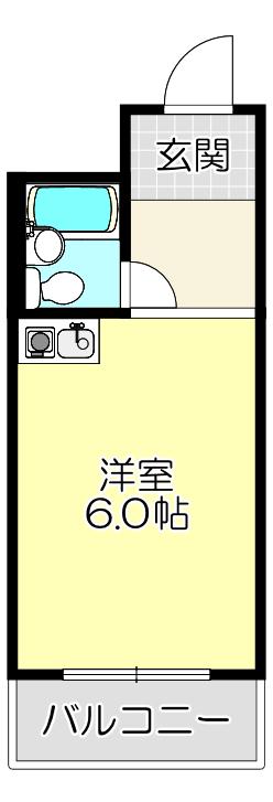 YOUハイム金岡(ワンルーム/4階)の間取り写真