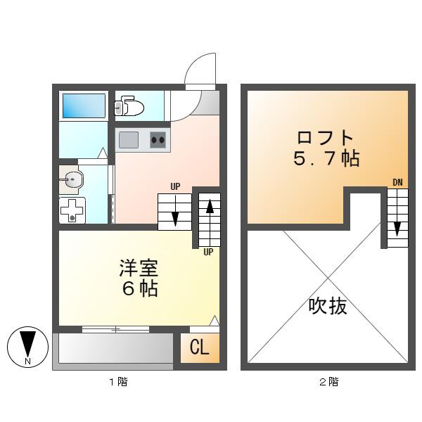 ブランドール(1K/1階)の間取り写真
