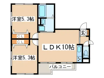 リビオンNK(2LDK/3階)の間取り写真