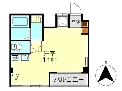M・テラス海岸通 A棟(ワンルーム/4階)の間取り写真