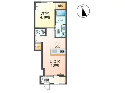 ソレイユ・K(1LDK/1階)の間取り写真