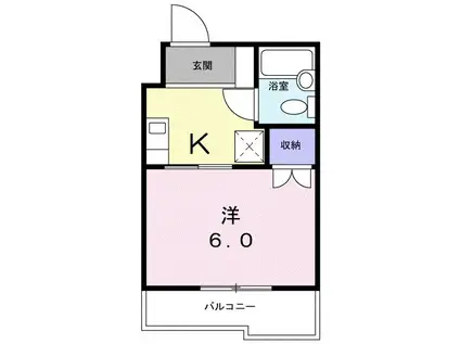 カーサ・ビアンカ(1K/2階)の間取り写真