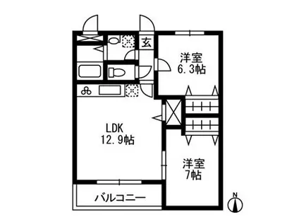 ファビエガーデン(2LDK/3階)の間取り写真
