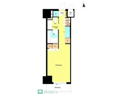 コンパートメント東京中央(1K/3階)の間取り写真