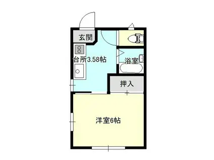 ジュネスまちや(1K/1階)の間取り写真