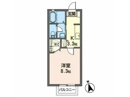 シャーメゾン ディアス アベ(1K/2階)の間取り写真