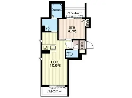 シャーメゾン 小岩(1LDK/3階)の間取り写真