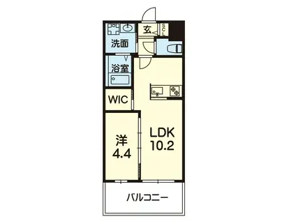 ライズ健軍参道(1LDK/5階)の間取り写真