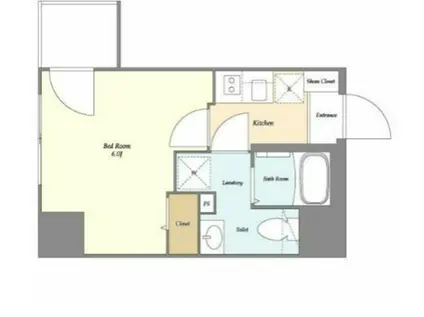 HYS 品川南大井(1K/6階)の間取り写真