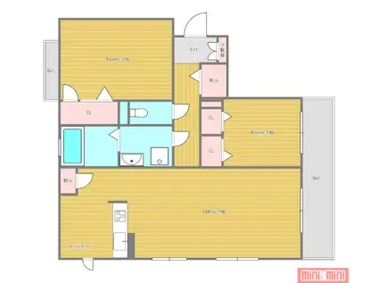 シャーメゾン鶴見緑地(2LDK/1階)の間取り写真
