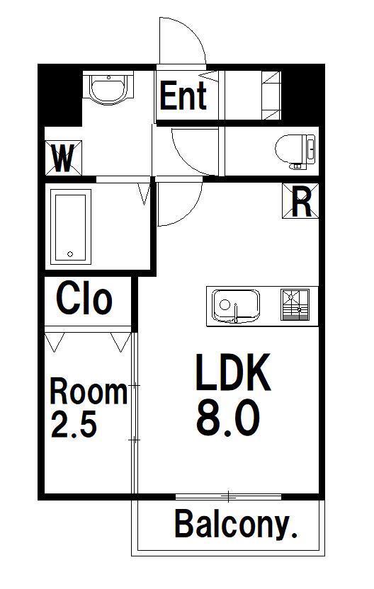 MODERN PALAZZO 長崎 CENTRAL(1LDK/10階)の間取り写真