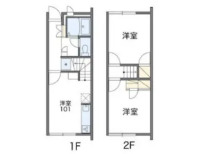 レオパレス福泊B(2DK/1階)の間取り写真