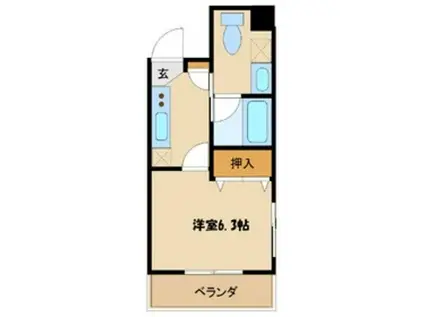 アーデン町田(1K/6階)の間取り写真