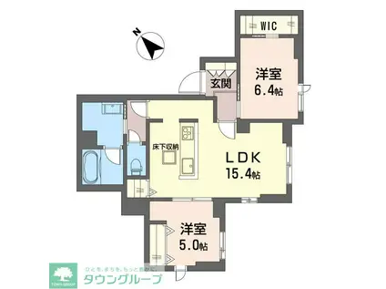 鎌倉市由比ガ浜2丁目マンション (2LDK/1階)の間取り写真