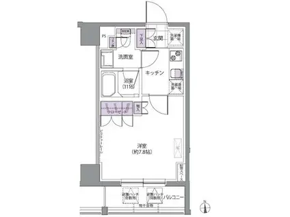 IVY ウエスト(1K/4階)の間取り写真