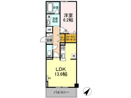 イーストタウン巽(1LDK/5階)の間取り写真