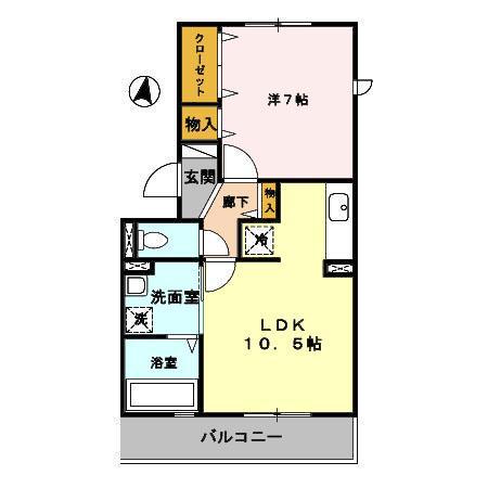 エスペランサ(1LDK/1階)の間取り写真