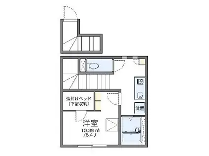 レオパレスアネックスII(1K/2階)の間取り写真