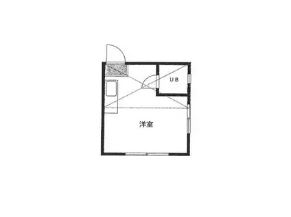 第2枡形ハイム(ワンルーム/2階)の間取り写真
