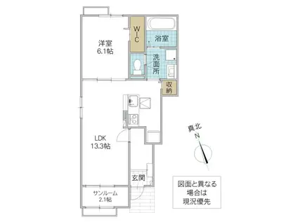 モノテラス(1LDK/1階)の間取り写真
