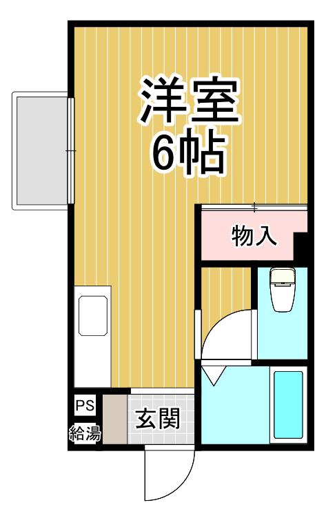 南塚口ハイツ(ワンルーム/2階)の間取り写真