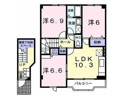 プリムヴェール(3LDK/2階)の間取り写真