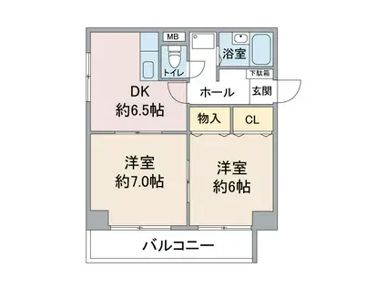 ライフステージ徳川(2DK/3階)の間取り写真