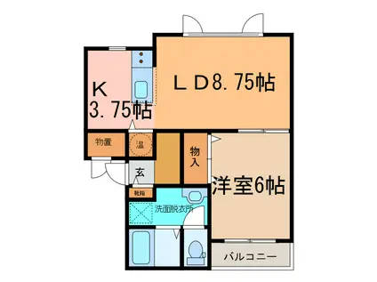 イーグルII(1LDK/2階)の間取り写真