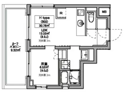 ASTILE世田谷松原(1LDK/5階)の間取り写真