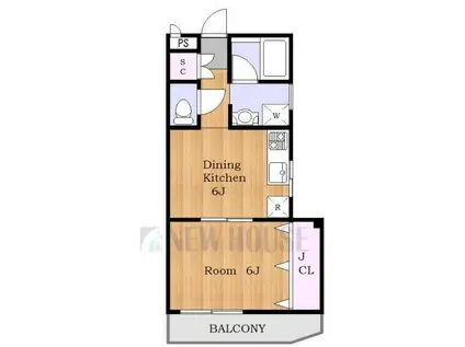 チェリーブラッサム(1DK/1階)の間取り写真