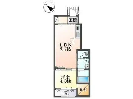 F・D・I(1LDK/1階)の間取り写真