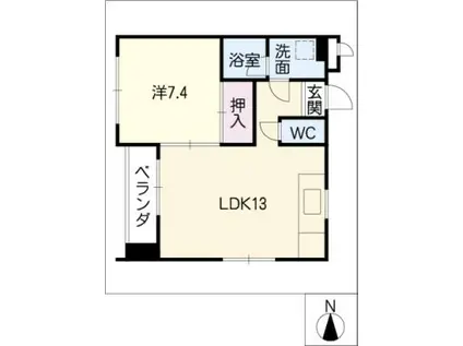 FLATS(1LDK/4階)の間取り写真