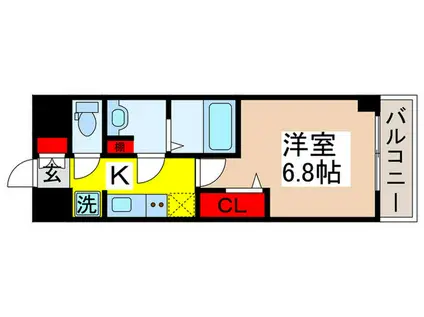 N-STAGE 行徳II(1K/3階)の間取り写真