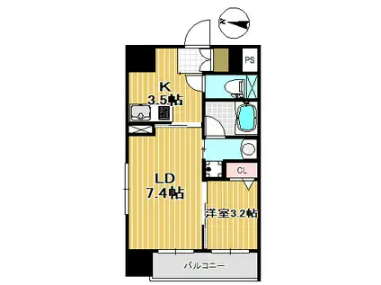 バリューエクセ(1LDK/7階)の間取り写真