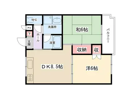 林ハイツ(2DK/1階)の間取り写真