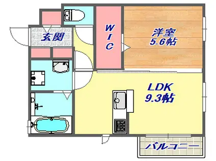 D-ROOM高羽(1LDK/1階)の間取り写真