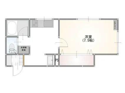 コーポ清水(1K/2階)の間取り写真