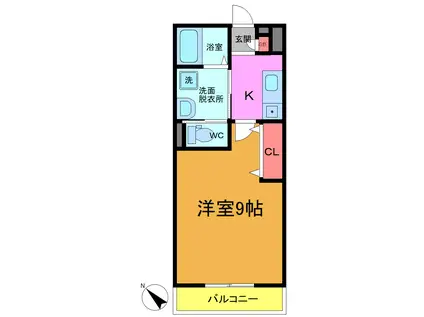 ラ スカラ西船橋(1K/3階)の間取り写真