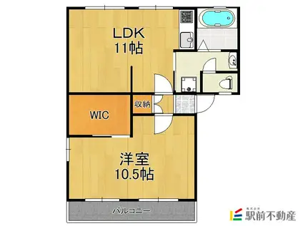 三ノ江ハイツ(1LDK/2階)の間取り写真