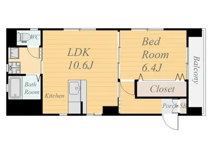RISE BLD(1LDK/3階)の間取り写真
